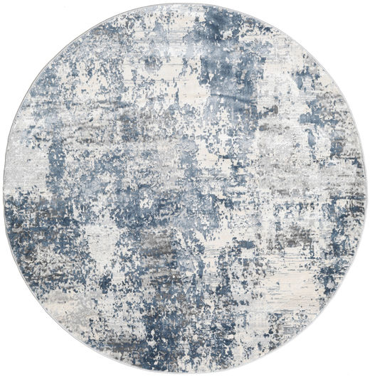 Triad - Grey / Blue, Round Ø 200 cm Rug - Rugvista