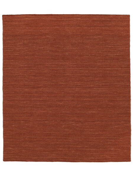 Kelim Loom 250X300 Large Rust Red Plain (Single Colored) Wool Rug