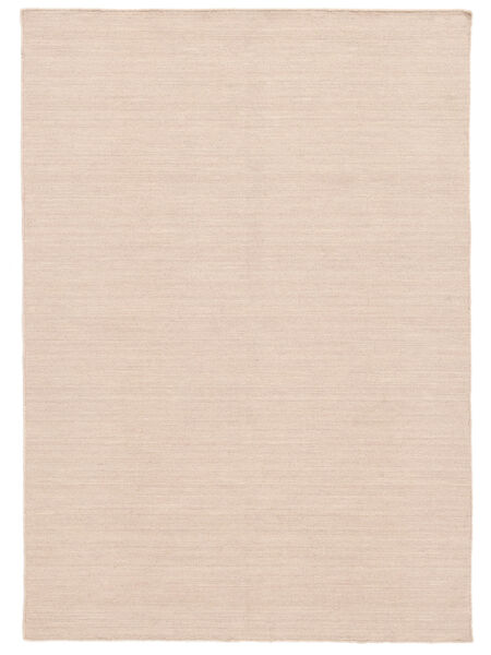 Kelim Loom 250X350 Large Light Pink Plain (Single Colored) Wool Rug