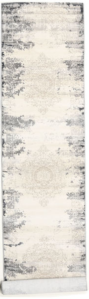 Alaska 80X400 Small Light Grey/Cream White Runner Rug