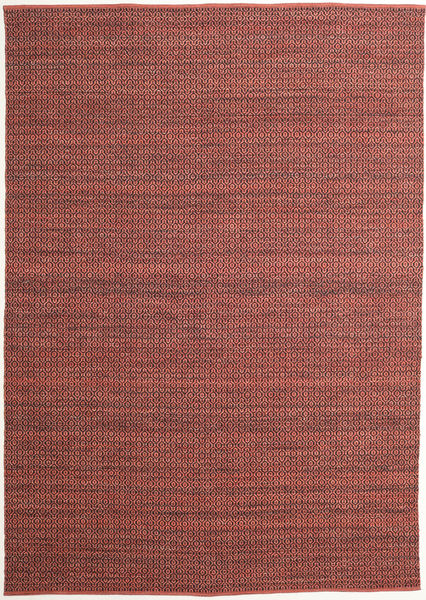 Alva 250X350 Large Rust Red/Black Plain (Single Colored) Wool Rug