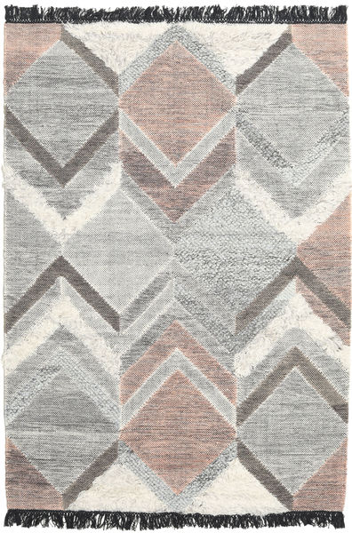  Alfombra De Lana 140X200 Silvana Gris/Terracota Pequeño 