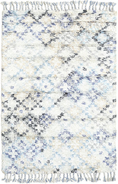  120X180 Shaggy Rug Small Greta - Cream White/Blue Wool