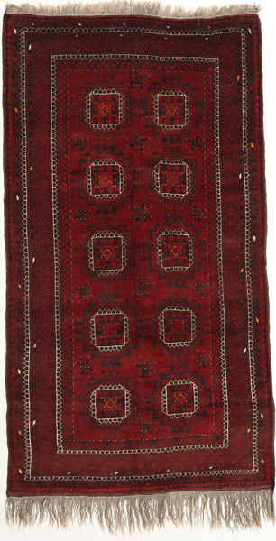 Χαλι Afghan Khal Mohammadi 124X228 Σκούρο Κόκκινο/Μπεζ (Μαλλί, Αφγανικά)