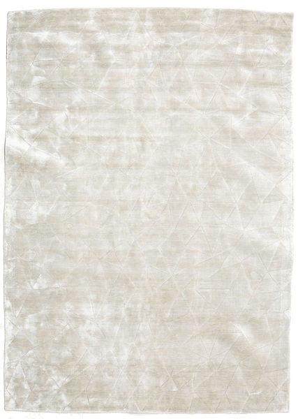  140X200 Plain (Single Colored) Small Crystal Rug - Silver Grey/Off White