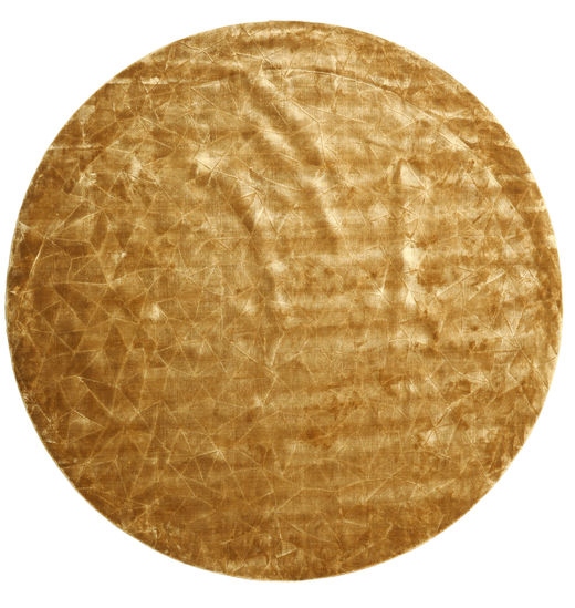 Crystal Ø 250 Duży Złoty Jednobarwny Okrągły Dywan