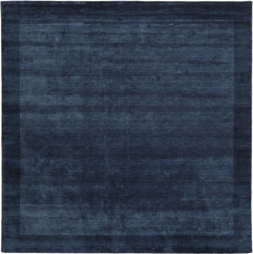 Handloom Frame 300X300 Μεγάλο Σκούρο Μπλε Μονόχρωμο Τετράγωνο Χαλι Μαλλινο