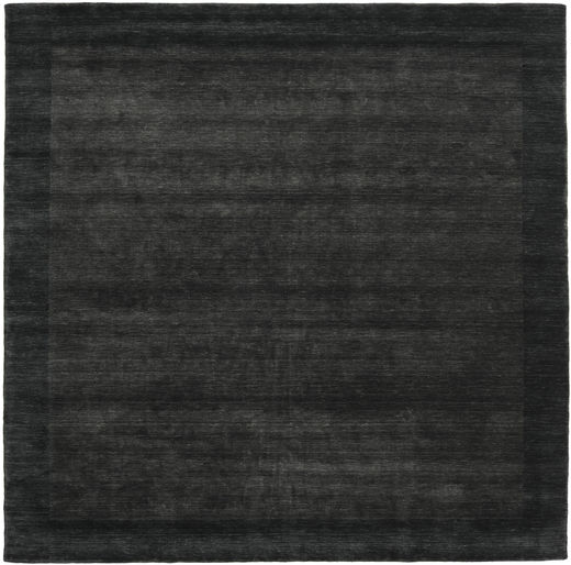  Χαλι Μαλλινο 300X300 Handloom Frame Μαύρα/Σκούρο Γκρι Τετράγωνο Μεγάλο