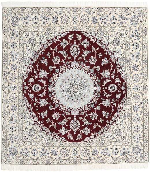 絨毯 ナイン Fine 9La 198X207 正方形 ベージュ/グレー (ウール, ペルシャ/イラン)