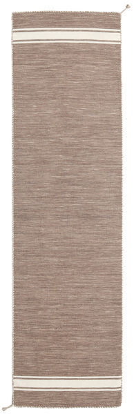 Ernst 80X300 Small Light Brown/Off White Plain (Single Colored) Runner Wool Rug
