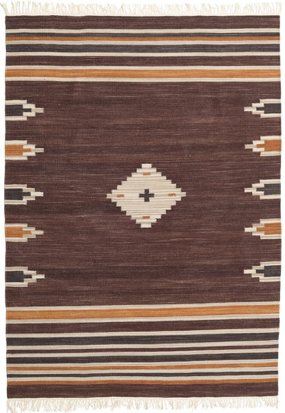  160X230 Medallion Tribal Rug - Brown Wool