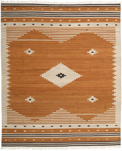  250X300 円形 大 Tribal 絨毯 - マスタード ウール