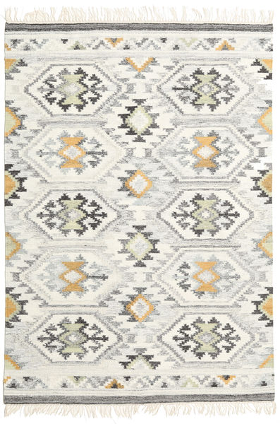  140X200 幾何学模様 小 Mirzapur 絨毯 - クリームホワイト/マスタード ウール