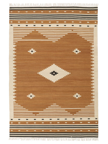  200X300 円形 Tribal 絨毯 - マスタード ウール