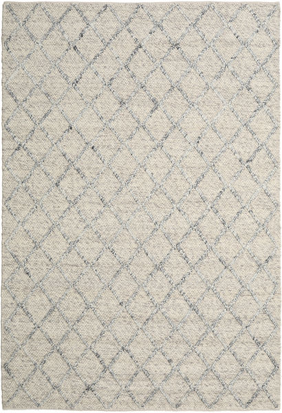 Rut 200X300 シルバーグレー/ライトグレー チェック ウール 絨毯
