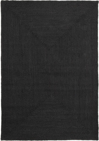 Frida Color インドア/アウトドア用ラグ 160X230 黒 単色 ジュートラグ 絨毯 