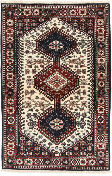 Alfombra Oriental Yalameh 100X154 Rojo Oscuro/Beige (Lana, Persia/Irán