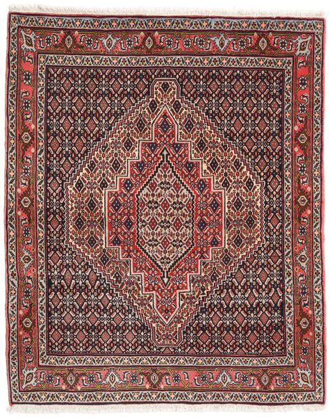 Alfombra Persa Senneh 124X153 Rojo/Rojo Oscuro (Lana, Persia/Irán)