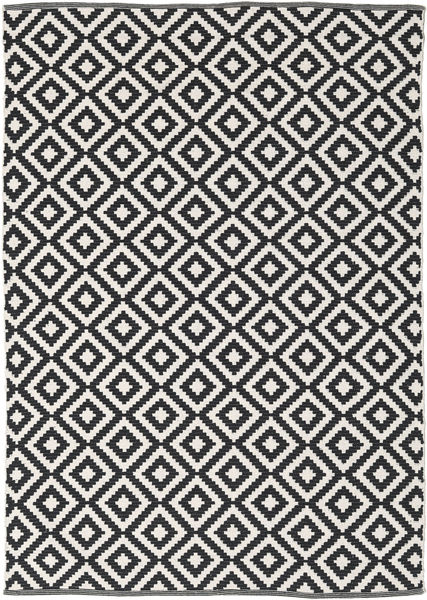  140X200 Checkered Small Torun Rug - Black/White Cotton