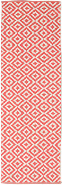 Torun Rug Torun - Coral Red / White, Runner 80 x 300 cm Cotton Rug - Rugvista