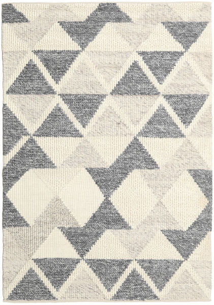 Trixon 170X240 Branco Creme/Cinzento Quadrado Tapete Lã