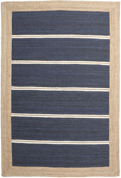 Frida Stripe インドア/アウトドア用ラグ 200X300 ブルー ストライプ ジュートラグ 絨毯