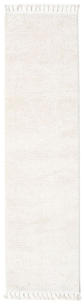  80X400 Plain (Single Colored) Shaggy Rug Small Taj - Cream White