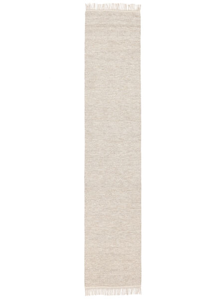 Melange 80X400 Small Beige Plain (Single Colored) Runner Wool Rug
