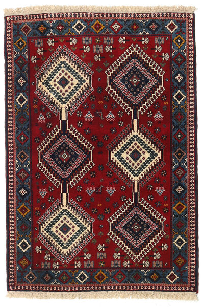 Tapete Yalameh 105X151 Vermelho Escuro/Bege (Lã, Pérsia/Irão)