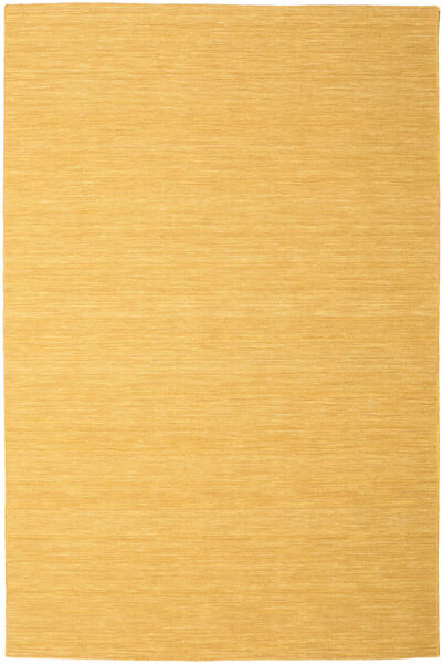  300X400 Cor Única Grande Kilim Loom Tapete - Amarelo Lã