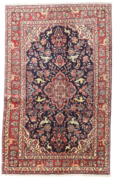  Persischer Hamadan Shahrbaf Teppich 130X208 Rot/Dunkelrosa Carpetvista