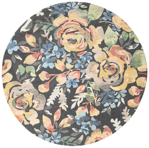 Colette Ø 200 マルチカラー 花柄 ラウンド ウール 絨毯