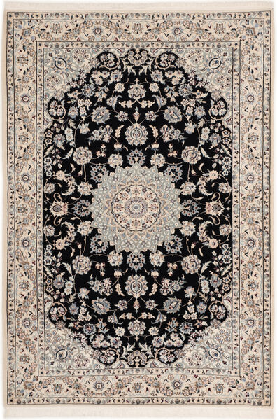 絨毯 ナイン 6La 102X148 ベージュ/ライトグレー ( ペルシャ/イラン)