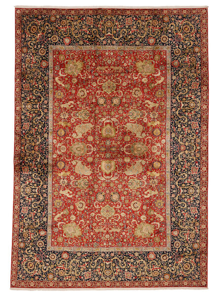  Kashmir Pure Silk Rug 303X436 Brown/Dark Red Carpetvista