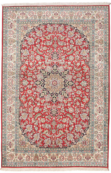 126X189 Kashmir Pure Silk Rug Oriental Orange/Beige (Silk, India) Carpetvista