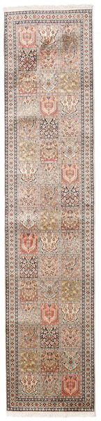  Orientalsk Kashmir Ren Silke Teppe 79X353Løpere Beige/Brun Silke, India Carpetvista