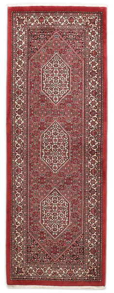  Bidjar Με Μετάξι Χαλι 75X205 Περσικό Κόκκινα/Σκούρο Κόκκινο Μικρό