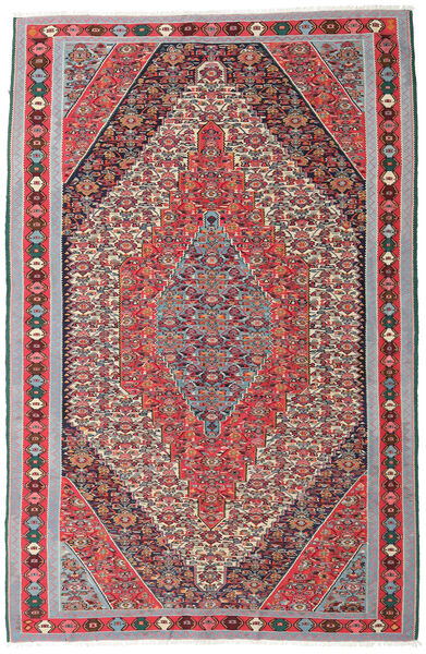 169X257 Χαλι Κιλίμ Senneh Fine Ανατολής Κόκκινα/Γκρι (Μαλλί, Περσικά/Ιρανικά) Carpetvista