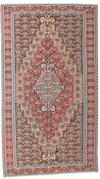 142X259 Tappeto Orientale Kilim Senneh Fine Rosso/Arancione (Lana, Persia/Iran) Carpetvista