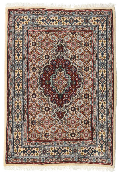 Moud Rug Rug 62X89 Brown/Beige Wool, Persia/Iran Carpetvista