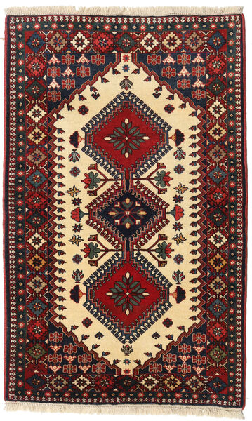 83X135 Dywan Yalameh Orientalny Ciemnoczerwony/Beżowy (Wełna, Persja/Iran) Carpetvista