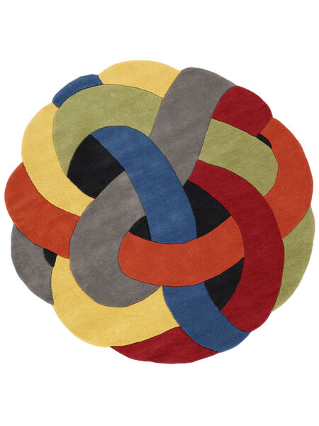  Ø 150 Kids Rug Small Colorful Knot - Multicolor Wool