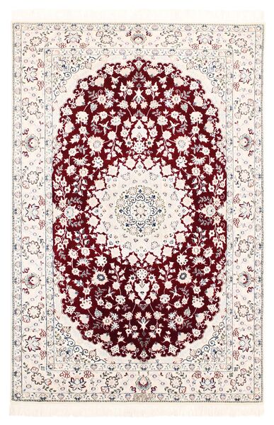 Nain 6La Teppich 121X182 Beige/Dunkelrot Wolle, Persien/Iran