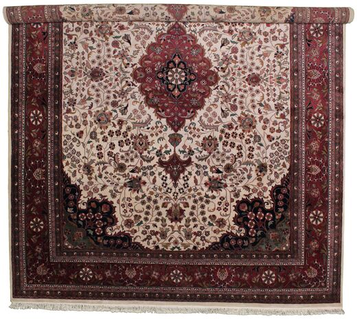  Orientalischer Täbriz Royal Teppich 305X401 Dunkelrot/Rot Großer Indien