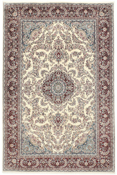 Kerman Fine Teppich 196X297 Beige/Braun Wolle, Persien/Iran
