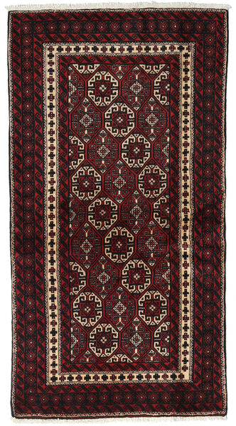  Belutsch Teppich 104X192 Persischer Wollteppich Dunkelrot/Beige Klein Carpetvista