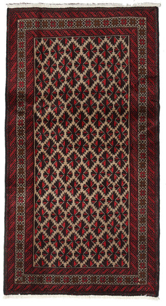  Orientalsk Beluch Tæppe 92X175 Brun/Mørkerød Uld, Persien/Iran Carpetvista