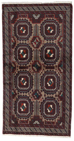  Orientalischer Belutsch Teppich 98X183 Dunkelrot/Braun Wolle, Persien/Iran Carpetvista