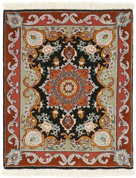  Persischer Täbriz 50 Raj Teppich 50X63 Dunkelrot/Schwarz (Wolle, Persien/Iran)