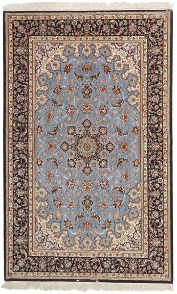 絨毯 ペルシャ イスファハン 絹の縦糸 155X248 茶色/オレンジ (ウール, ペルシャ/イラン)
